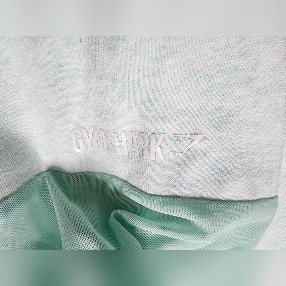 Gymshark Slouch Mint Pullover Sweatshirt Cowl Neck Mesh Sleeve Women’s Sz Small - Picture 2 of 6